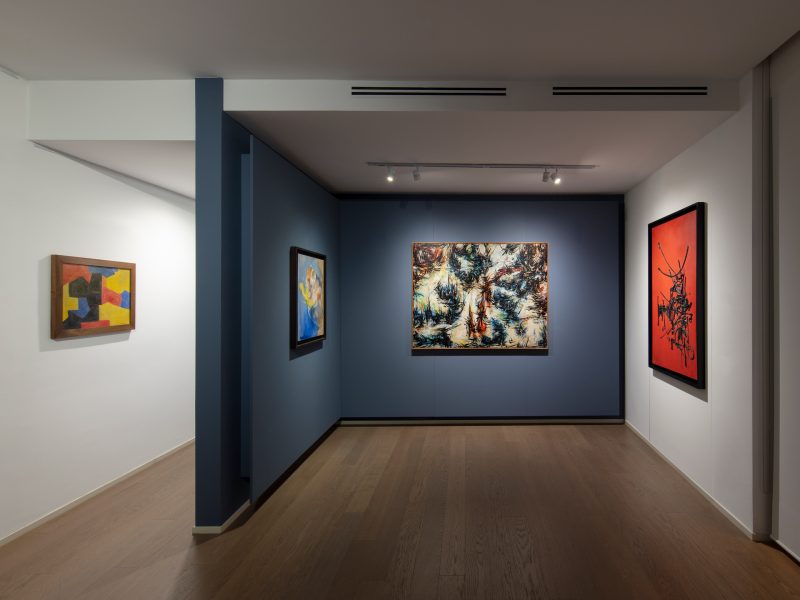 Installation view - Serge Poliakoff; Paul Jenkins; Serpan; Georges Mathieu.